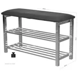 moebel-direkt-online Luisa 80 x 0 x 0 cm Sitzbank / schwarz-weiß-verchromt
