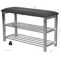 moebel-direkt-online Luisa 80 x 0 x 0 cm Sitzbank / schwarz-weiß-verchromt