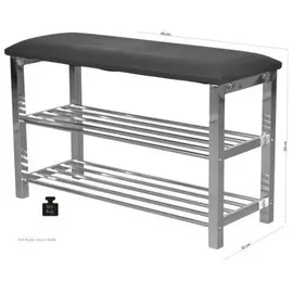 moebel-direkt-online Luisa 80 x 0 x 0 cm Sitzbank / schwarz-weiß-verchromt