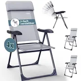 CASARIA Gartenstuhl 73 x 73 x 108 cm grau 4 St.