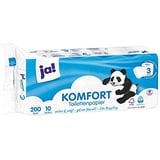 ja! Komfort Toilettenpapier, 3-lagig 10x200 Blatt 4 Pack = 40 Rollen