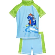 Playshoes Badeanzug UV-Schutz Bade-Set Dino Blau/Grün 74/80