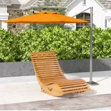 Garten-schaukelstuhl Aus Holz In Teak, 130 X 60 X 60 Cm, S-förmiges Design, Hohe Rückenlehne, Verstellbare Schaukelbasis