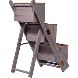 Dobar Pflanztreppe mit 3 Pflanzkästen 41 x 55 x 85 cm Braun