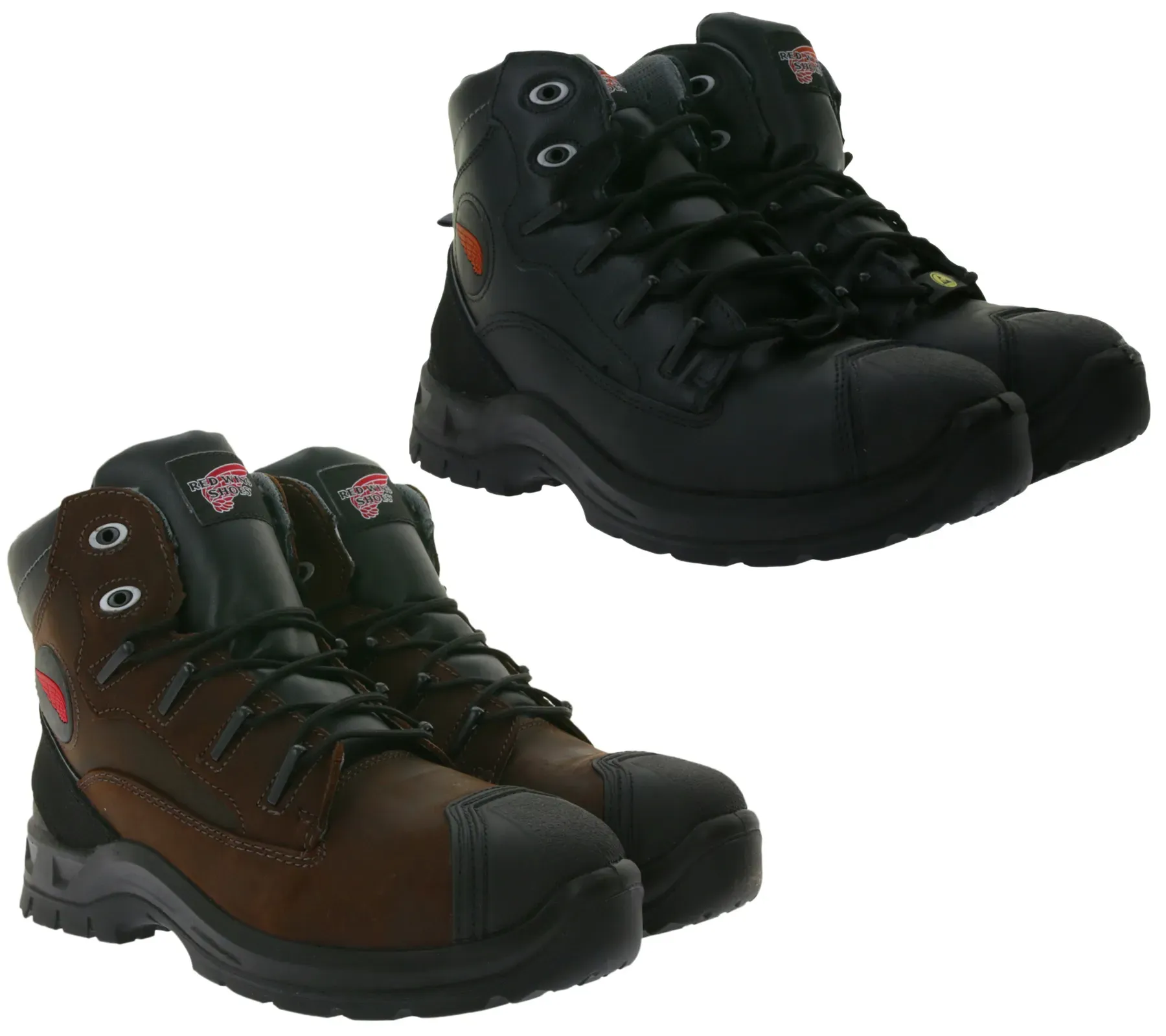 RED WING SHOES SB und S3 Sicherheits-Schuhe mit SwenFlex Pro-Sohle und ForceGuard-System Arbeits-Stiefel mit TredMax-Sohle Factory Second Schnür-Boots Braun oder Schwarz - 39