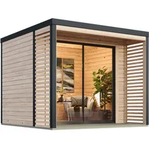 Karibu Gartenhaus Saturn 2,76 x 2,76 m Natur/Anthrazit