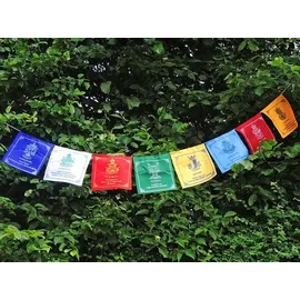 Klangschalen-Center Traditionelle tibetische Gebetsfahne mit Glückssymbolen