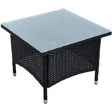 ESTEXO Polyrattan Beistelltisch Gartentisch Rattan Kaffee Tisch Balkontisch Gartenmöbel Kaffeetisch Teetisch Couchtisch Rattantisch (Schwarz)