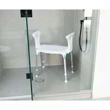 Eschenbach Duschhocker laguna mit Armlehne 150 kg höhenverstellbar weiß