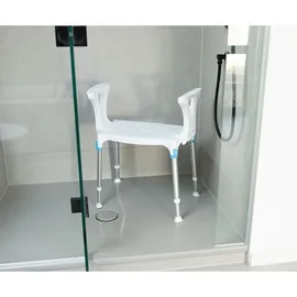 Eschenbach Duschhocker laguna mit Armlehne 150 kg höhenverstellbar weiß