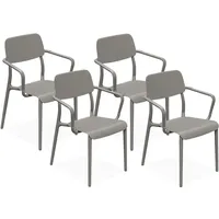 Konsimo® Gartenstuhl, Graubraun, Kunststoff, 57x84x55.5 cm, Gartenmöbel, Gartenstühle, Gartenstühle