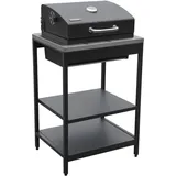 Sweeek - Holzkohlegrill Und Räucherofen Auf Beinen, 2 Regalböden