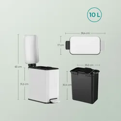 Moderner 10L Mülleimer mit Deckel – Robuste Materialien, Elegantes Design