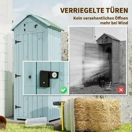 Outsunny Gartenschrank 0,77 x 0,54 m Hellblau+Grün