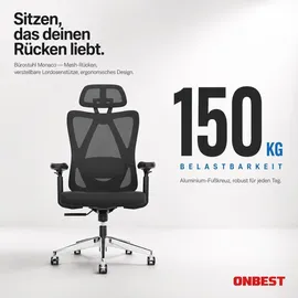 onbest Bürostuhl PREMIUM Kunststoff Schwarz