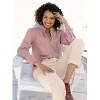 Heine Jeansbluse HEINE, Damen, Gr. 50, lila (hortensie), 98%