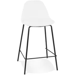 Hochstuhl Weiß | 65 cm | gepolstert, ergonomisch | Bouclé & Metall | Rückenlehne | Belastbarkeit 120 kg | Kadima Design