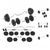 vidaXL Langhantel- und Kurzhantel-Set 30 kg