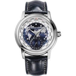 Frederique Constant Manufacture Classic Worldtimer FC-718NWWM4H6 - Gerprägt & sonnen guilloche,blau - 42mm