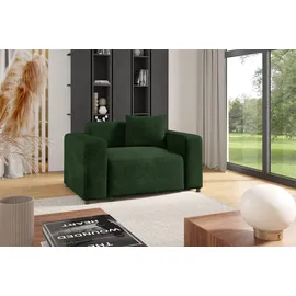 Fun Möbel Sessel MEGAN Stoff Poso 72 x 75 x 80 cm Dunkelgrün mit Rollen