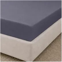Traumschlaf Spannbettlaken Mako-Satin 150 x 200 - 160 x 200 cm grau