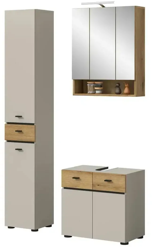 Badkombination   , beige , Maße (cm): B: 107 H: 191
