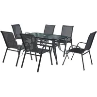 casa.pro Aradeo Set 7-tlg. Schwarz