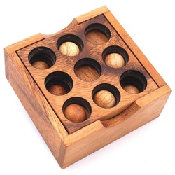 ROMBOL Denkspiele Spiel, 3D-Puzzle 9-Loch-Puzzle – mittelschweres, interessantes Logikpuzzle, Holzspiel