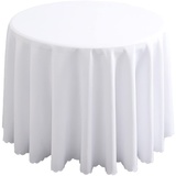 Tischdecke Rund Outdoor Tischdecke Satin,Rund Tischdecken Polyester Einfarbiges Küche Esszimmer Tischdecke für Weihnachten, Hochzeit, Hotel, Bankett,Garten,Weiß,160cm Round