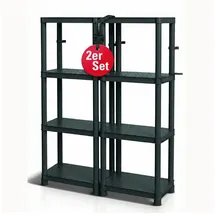 Kistenberg Schwerlastregal Kunststoff 58 x 28 x 131,5 cm schwarz