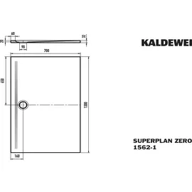 Kaldewei SUPERPLAN ZERO 1562-1, Duschwanne, 130x70cm, 356200010001,