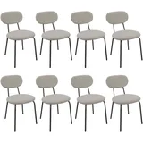 LEWE Esszimmerstühle 8er Set, Stapelbar Polsterstühle, Moderne Küchenstühle mit Unabhängige Rückenlehne, Kleine Runde Metallseitenstühle für Esszimmer, Küche, Restaurant, Schlafzimmer