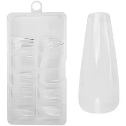 Juliana Nails No File - Press-On Fullcover Tips clear – Ballerina - lang 100 Stück