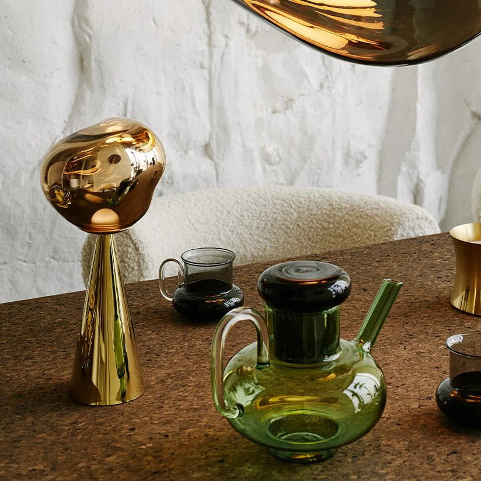 Außenleuchte Tom Dixon, Melt, dimmbar, Gold / Messing, für Terrasse, Kunststoff, Design - 28.5