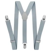 axy Kinder/Jungen Hosenträger-Y Form breit 2,5 cm mit 3 Starken Clips, kombinierbar mit Fliege - Uni Farben HTK25-1 (für Jungen (7-12 Jahre alt), Grau) - für Jungen (7 - 12 Jahre alt)