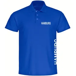 multifanshop Poloshirt - Hamburg - Brust & Seite - Druck weiß - Polo