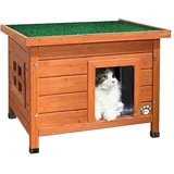 VOUNOT KATZENHAUS GARTEN 57x45x43 CM HOLZ KATZENHAUS