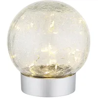 GLOBO LED Tischleuchte Wohnzimmerlampe Bruchglas Schlafzimmerleuchte Nachttischlampe Dekolampe, warmweiß,
