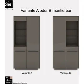 Set One by Musterring Standvitrine Reno 92 x 42 x 193 cm Grau