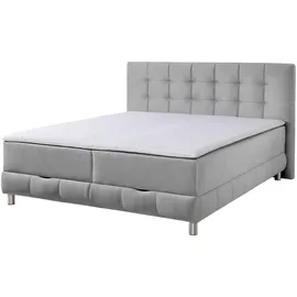 Home Affaire Boxbett HOME AFFAIRE "Vaasa", silber, B:214cm L:230cm, Komplettbetten, inkl. Bettkasten & Topper, XXL-Ausführung, Überlänge 220 cm
