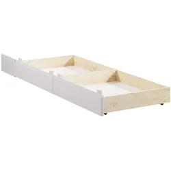 Bettschubkasten HOME AFFAIRE "Luven", weiß, B:81cm H:20cm T:65cm, Massivholz, Schubladen, aus massiver Kiefer, 2 Stück, passen perfekt unter das Bett Luven