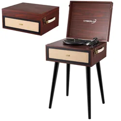 Cyberlux Radioplattenspieler mit Riemenantrieb, Bluetooth und Retro-Design