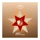 Weigla - Fensterbild original Erzgebirge Stern Knecht Ruprecht I Weihnachtsdeko Fenster I 1 LED Lampe I 0,8 W, E14 I Fensterbild Weihnachten I Weihnachtsbeleuchtung Holz I Fensterdeko hängend