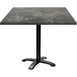 Tisch 90 x 90 cm – Modell Bazila aus metallischem Stein - Grau
