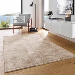 TaraCarpet Vanessa strapazierfähiger Viscoseteppich Handarbeit beige 120x170 cm