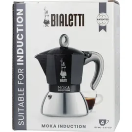 Bialetti Moka Induction 4 Tassen schwarz/silber