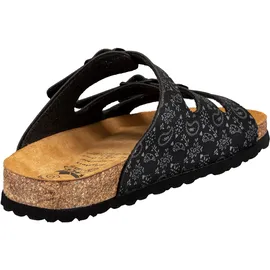 LICO Bioline Lady Soft Damen Hausschuh, schwarz/silber, 39 EU