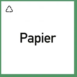 Wertstoffkennzeichnung "Papier", Folie, 300x300 mm