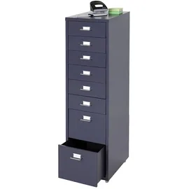 Proregal Rollcontainer Housten 110x28x41cm 8 Schubladen Dunkelgrau