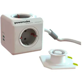 Allocacoc PowerCube 4-fach 3 m Weiß/Grau